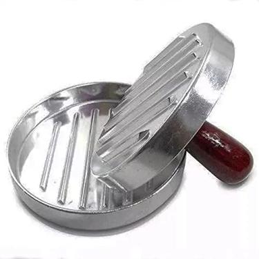 Imagem de Molde Para Hamburguer Em Metal Com Cabo Em Madeira