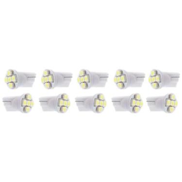 Imagem de 10x Lâmpada Automotiva T10 Cabeça Reta 5led 12v Super Branca - VELOX P