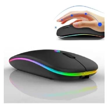 Imagem de Mouse Optico S/ Fio Recarregável Led Rgb 2.4ghz Wirelles Usb - New