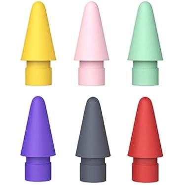 Imagem de Ponta de caneta compatível com Apple Pencil Tip 1ª e 2ª geração (vermelho/amarelo/roxo/rosa/ciano/cinza) (seis cores)