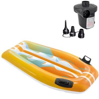 Imagem de Bóia prancha inflável intex ondas 183x69cm + bomba eletrica, 220V, Lar