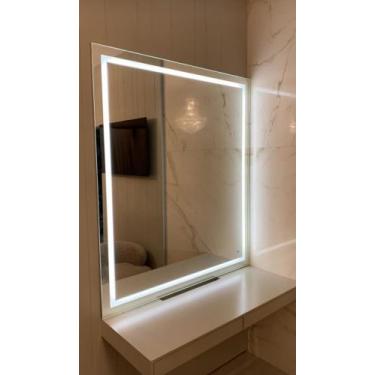 Imagem de Espelho Banheiro Camarim 80x80 iluminado Led - Top Vidros, Cor da Luz 