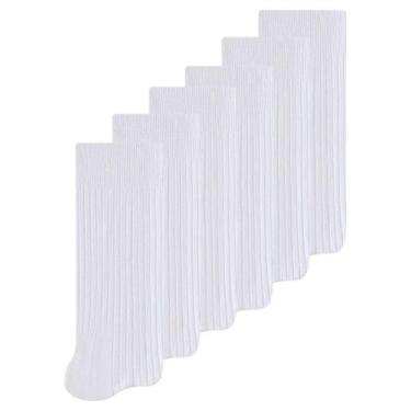 Imagem de Kit 6 Pares de Meias Infantil Cano Longo Selene 5010-002, Branco, 25-2