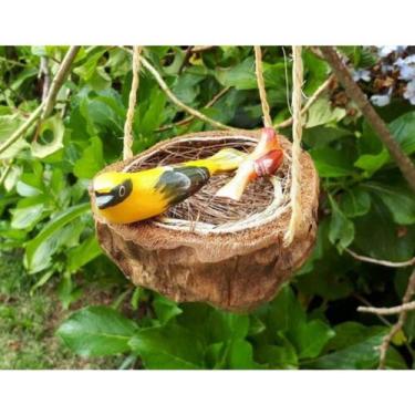 Imagem de Ninho de Passarinho com Filhote Decoração de Jardim - RD Store