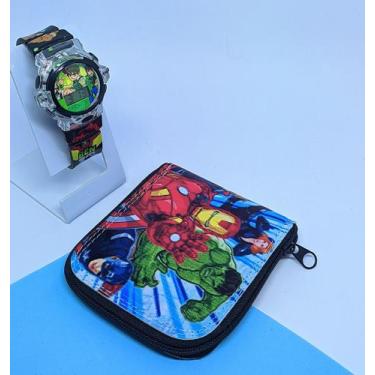 Imagem de Relógio Digital Pisca Luz Led Toca Musica Silicone + Carteira Infantil