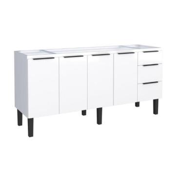 Imagem de Gabinete / Balcão JUP de Cozinha para Pia de 1.80m em Aço 4 Portas + 3