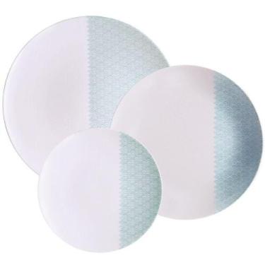 Imagem de Jogo de Pratos Tramontina Aquarius em Porcelana Decorada 12 peças - 96