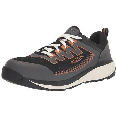 Imagem de KEEN Utility Men's Arvada Low Height Composite Toe Breathable Industrial Work Sneakers, Black/Curry, 8