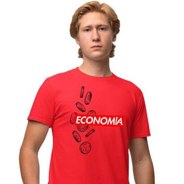 Imagem de Camisa Camiseta Masculina Estampada Economia Supreme 100% Algodão Fio 