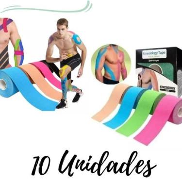 Imagem de  KIT - 10  Fitas Bandagem Elástica  Rolo 5cm x 5m Resistente - Art Hou