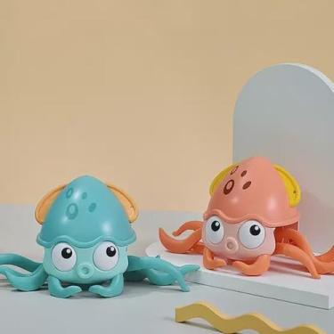 Imagem de Brinquedo Interativo Bebê POLVO Fujão Recarregável C/ Som Luz E Movime