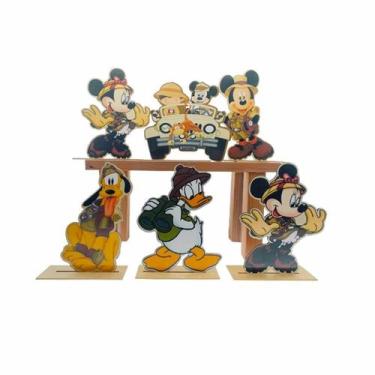 Imagem de Kit Display de Mesa 6 Peças Para Festa Mickey Safari MDF - Juju Brasil