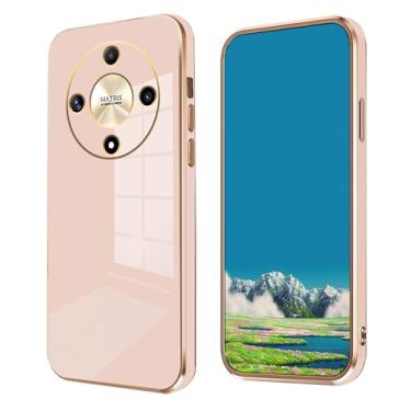 Imagem de Compatível com Honor X9b capa de silicone rosa, chapeamento Honor Magic 6 Lite capa de telefone à prova de choque fina e macia (rosa)