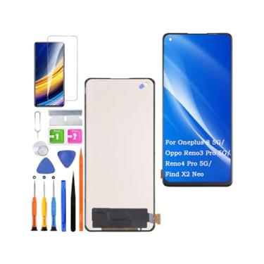 Imagem de Substituição de tela para Oneplus 8 5G TFT, para Oppo Reno4 Pro 5G LCD Touch Panel Display Digitalizador Assembléia peças de reparo com kit (sem impressão digital, sem tela curva)