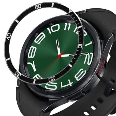 Imagem de DEALELE Capa de relógio compatível com Samsung Galaxy Watch 6 Classic 43 mm/47 mm, escala de tempo de fantasma de água em aço inoxidável, capa de anel de bisel de metal de substituição para mulheres e