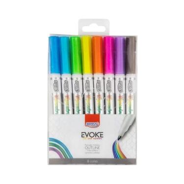 Imagem de Marcador Artístico Brw Evoke Outline Ca8015 8 Cores