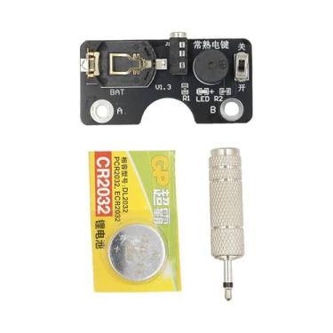 Imagem de Generic Placa de circuito de som e luz com bateria com plugue de áudio de 3,5 mm Acessórios para código Morse CW Telegraph Peças de reparo resistentes