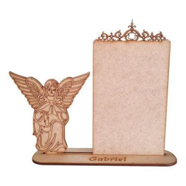 Imagem de Kit 10 Porta Retrato Anjo Batizado Lembrancinha 10x15 Mdf - Artpical