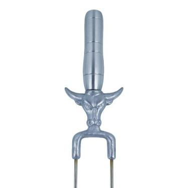 Imagem de Espeto Duplo Zavi Grill de Inox para Carnes 68cm com Cabo de Alumínio