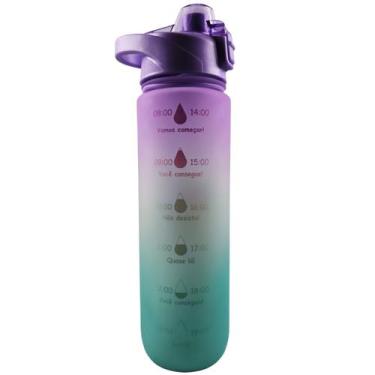 Imagem de Garrafa Tie Dye Plástico 1000 ML - GDR0486 - CenterCoisas, Verde Tampa