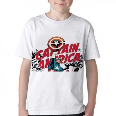 Imagem de Camiseta Infantil ou adulto  Capitão América  Super Herói Blusa Crianç
