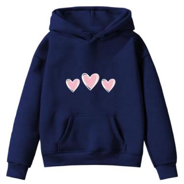 Imagem de Moletom Infantil 3 Corações Desenho Infância Bolso Canguru Capuz - Env