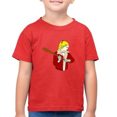 Imagem de Camiseta Algodão Infantil Baseball Girl - Foca na Moda, Vermelho, 14
