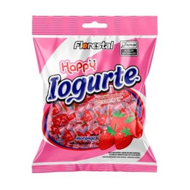 Imagem de Bala Mastigável Happy Iogurte Morango - 500g - Florestal