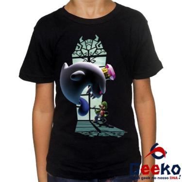 Imagem de Camiseta Infantil Mansão Assombrada do Luigi 100% Algodão - Super Mari