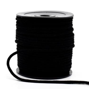 Imagem de Cordão de Algodão Trançado Simples Preto Danitex 3mm - 50 Metros