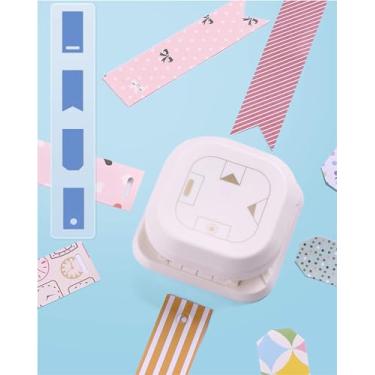 Imagem de Oythiem furador e cortador de canto, 4 em 1 com um furo oval e olho de peixe, furador de papel em cauda de andorinha e ângulo chanfrado para artesanato em papel infantil, scrapbooking, criaç