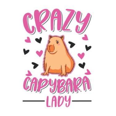 Imagem de Capybara Notizbuch: Verrückte Capybara Frau Crazy Capybara lady / 6x9 Zoll / 120 karierte Seiten