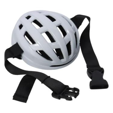 Imagem de GetCoupon Capacete para cães, capacete de motocicleta para animais de estimação com cinto ajustável, proteção de cabeça para gatos pequenos (branco, pequeno)