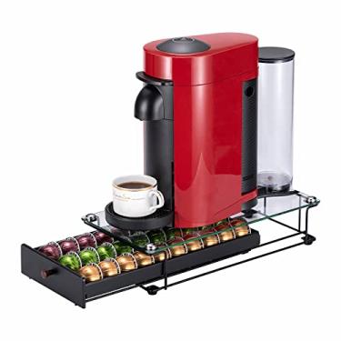 Imagem de ZCDCP Nespresso Pods Holder Vertuo Pod Holder Coffee Capsule Holder Drawer Black 30 Pods