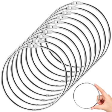 Imagem de MorningRo Pacote com 10 anéis de fichário de folhas soltas de 10 cm extra grandes anéis de livro de aço niquelado chaveiros anéis de metal para home office cartões de índice recibos memorandos fotos