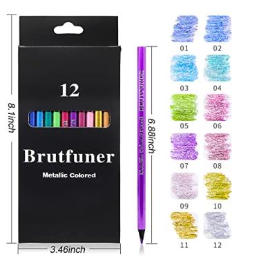 Imagem de 12 Count Metallic Colored Pencils for Adults Coloring Books, Glitter Color Pencils Pencils for Kids Creative Painting