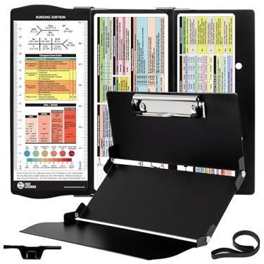 Imagem de First Lifesaver Prancheta de Enfermagem 3 Camadas de Alumínio Dobrável Prancheta de Enfermeira com Clipe Forte para Enfermeiras, Estudantes de Enfermagem e Médicos (Preto)