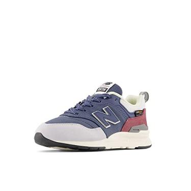 Imagem de New Balance Tênis masculino 997h V1 com cadarço, Índigo vintage/vinho lavado, 16