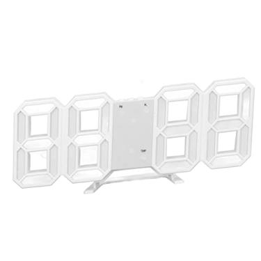 Imagem de Relógio de Parede LED 3D Temporizador de Despertador de Parede Digital Com Temperatura, Exibição de 12/24 Horas, Luz Noturna, Alimentado por USB, Design de (Palavra Azul)