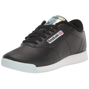 Imagem de Reebok Tênis feminino casual Princess Signature, Core Black/Ftwr White/Glass Blue, 34