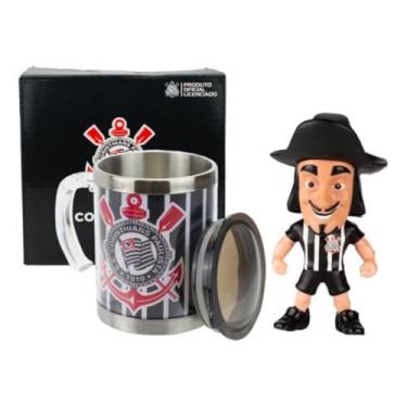 Imagem de Kit Presente Mascote Corinthians Caneca Inox Termica Oficial