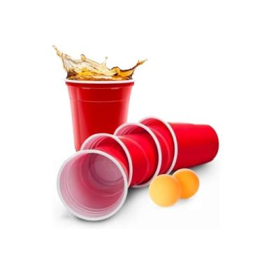 Imagem de Copo Vermelho 440ml Americano Plastico Beer Pong Drink 25und