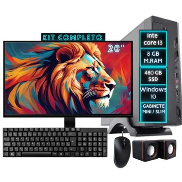 Imagem de Mini Pc Home Office Computador Cpu Desktop Completo Intel Core I3 8GB SSD 480gb Monitor HDMI 20' Teclado e mouse WI-FI usb DreamComputers DCP-MINI10