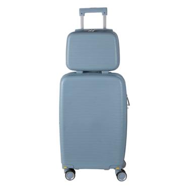 Imagem de Kit mala bordo 10kg com frasqueira de mao em Polipropileno - Blumenau (Azul Claro)