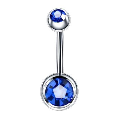 Imagem de Decentraland 1 peça de zircão branco 1,6 mm (14G) piercing de umbigo piercing corporal halteres piercing joias aço cirúrgico aço inoxidável 10 mm, 1.6mm(14G),L-10mm, Aço inoxidável, Zirconita
