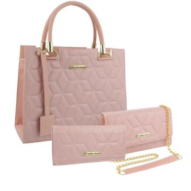 Imagem de Kit 3 Bolsas Femininas Bordada Paris, Bolsa Castelo, Bolsa Balada, Car