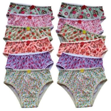 Imagem de Kit 12 Calcinhas Infantil Estampada Algodão Reforçada G - VITALISHOP, 