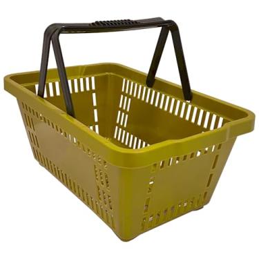 Imagem de Kit 5 Cesta Cestinha De Compras Reforçada Para Supermercado Mercado Loja(Amarelo)