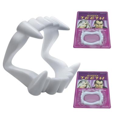 Imagem de PINCHOUONG Vampire Fangs - white Plastic Vampire Teeth Halloween Costume Props, Perfect for Cosplay, Party Favors and Masquerade - 2Pcs