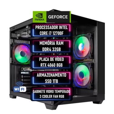 Imagem de PC Gamer Intel Core i7 12700F RTX 4060 8GB RAM DDR4 32GB SSD 1TB - ADV